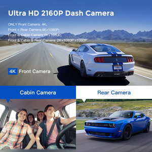 行车记录仪3.18英寸屏幕双镜头4K UHD行车记录仪，内置WIFI和全球定位系统<span class=keywords><strong>G</strong></span>传感器夜视广角汽车配件工具
