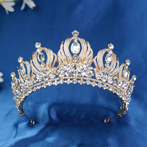 มงกุฎของเจ้าชาย Elegante De Cristal de lujo barroco En 8 colores Para mujer Boda Nina Fiesta de cumpleanos Corona accesor