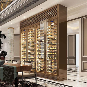 Restaurant Wine and Beverage Coolers Stainless Steel Case Beech Wooden Shelves for <strong>Japanese</strong> Sake Wine Cellar Cabinet <strong>Chiller</strong>