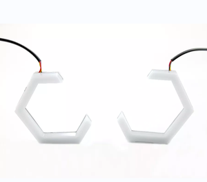 Çift renkli LED altıgen Halo yüzükler melek gözler Switchback far DRL güçlendirme 70 80 86 90mm - Product Image 5