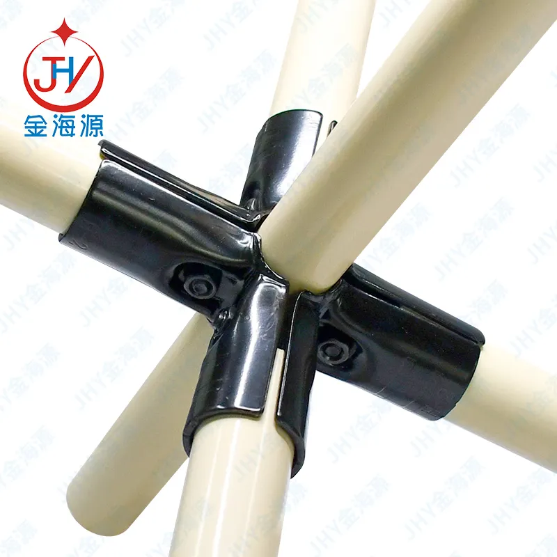 Conjunto de juntas metálicas de intersección de cinco tubos industriales de China, Conector de tubo magro, conjunto de juntas metálicas para sistema de estante de tuberías