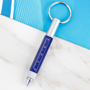 迷你6合1多工具笔功能笔金属笔带水平仪和螺丝刀钥匙扣 - Product Image 5
