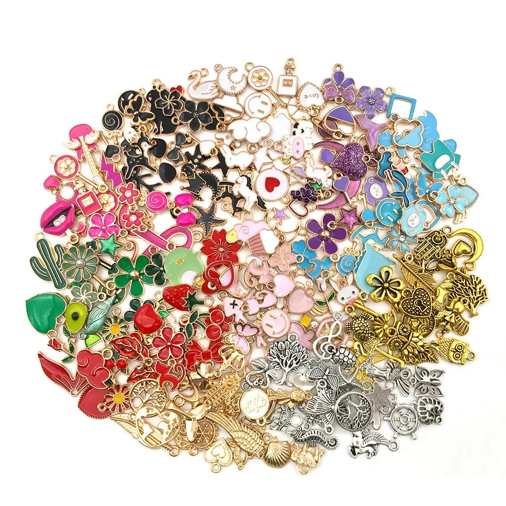 Suyao-abalorios redondos para fabricación de joyas, etiquetas personalizadas con logotipo grabado, de aleación clásica de oro y plata