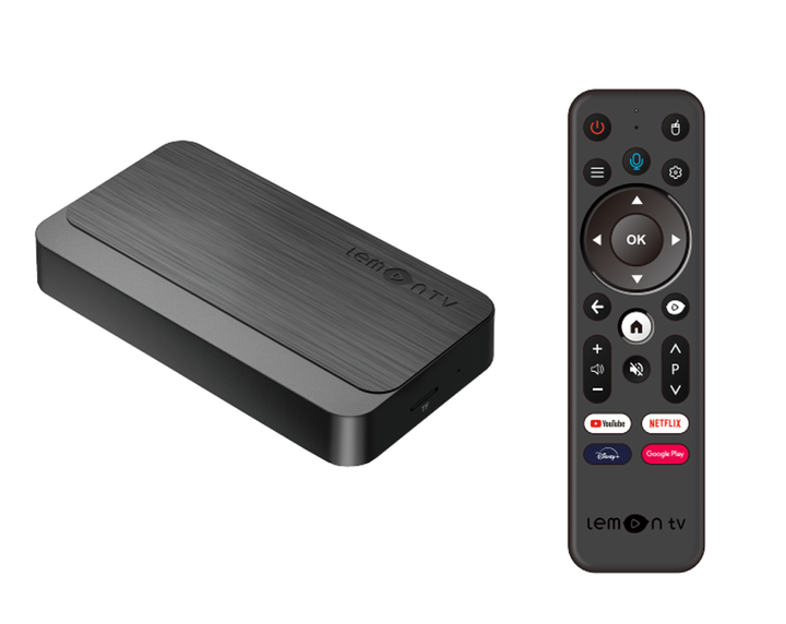 Lemon TV OTT Media Player 2GB 16GB Quad Core 6k Android12.0 Smart TV Box with BT Voice Remote