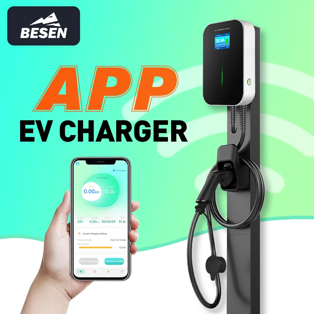 BESEN बिजली घर कार चार्जर 22kW ईवी Wallbox 32A वाईफ़ाई एप्लिकेशन इलेक्ट्रिक वाहन चार्ज स्टेशन