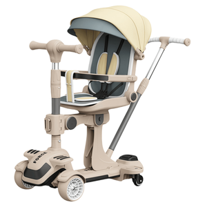 Multi-Functional <strong>5</strong>-in-<strong>1</strong> Children's Toy <strong>Scooter</strong> with Three PU Wheels Foldable for Infants &amp; Toddlers Aged <strong>1</strong>-3 for Outdoor Play - Product Image 2