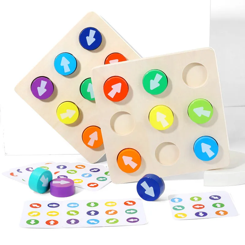 Jouet éducatif Conseil sensoriel de direction de couleur flèche en bois jouet assorti pour les enfants