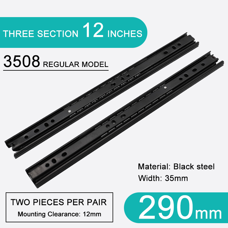 3508 Silenciador de Acero Negro de Tres Secciones, 12 Pulgadas (290 mm)