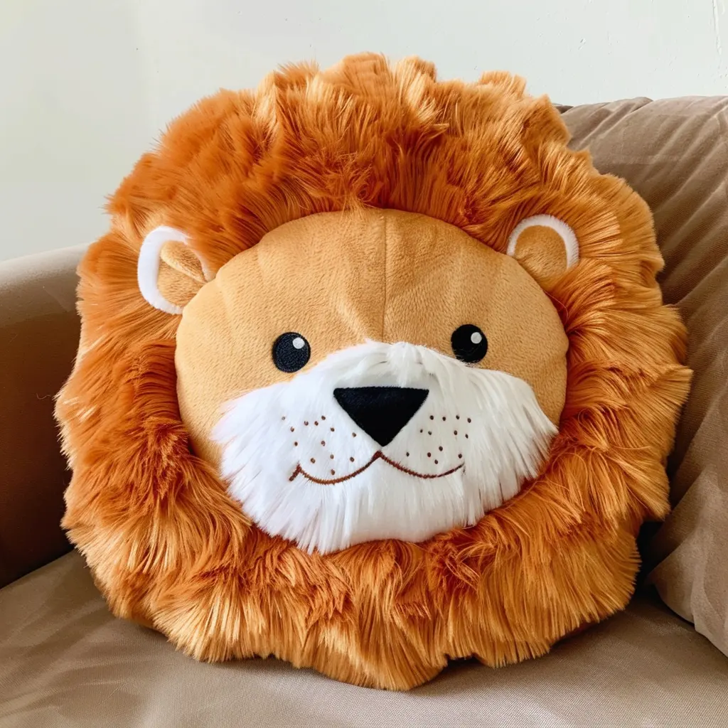 Almohada de peluche de León de peluche personalizada, almohadas de peluche de León, animales de peluche de León de peluche suave