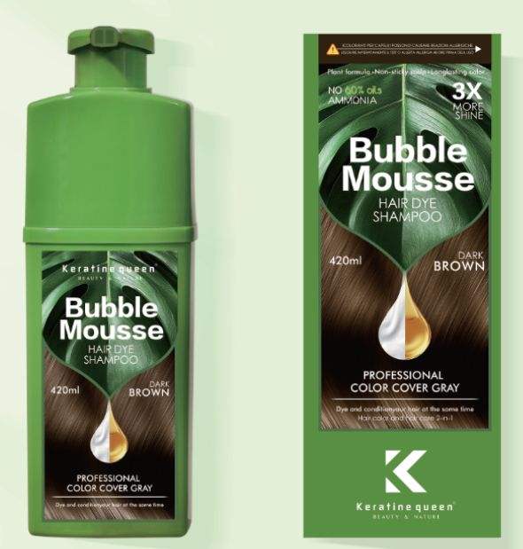 Dark Brown Botanical Bubble Color Wash