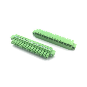Bloque de terminales de conector de cable verde, paso de 3,81mm, 4 pines, enchufe hembra, bloque de terminales de tornillo de cabeza plana - Product Image 6