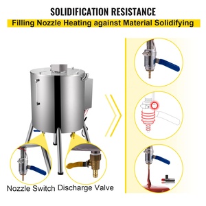 AOC 15/30L Lipstick Cosmetic Chocolate Hand <strong>Soap</strong> Heating and <strong>Mixing</strong> Tank Filling Machine Melting Cream Filling - Product Image 4