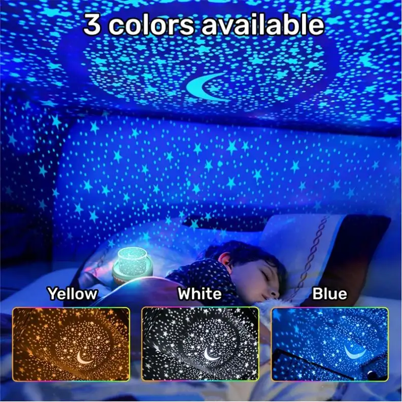 Newish 3D RGB LED yıldız projektör su dalgalanma gece lambası için kids 'gece rüya ışıkları ile yatak odası dekoru ana lamba