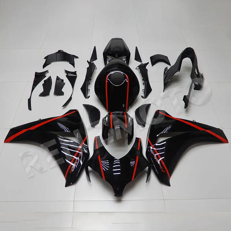 Carénages de moto complets adaptés pour CBR 1000 RR 08-11 Injection Abs plastique carrosserie rouge noir