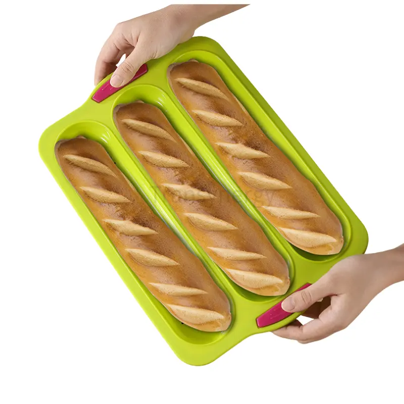 Baguette française casseroles plaque de cuisson perforée antiadhésive 5 pains moules à pain en silicone de qualité alimentaire pour four