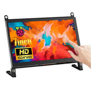 7 Zoll 1024x600 IPS LCD-Touchscreen-Display Raspberry Pi-Bildschirm HD Tragbarer Monitor für Raspberry Pi 4/3/2/Zero/B/B.