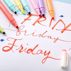 Customizable Erasable <strong>Highlighters</strong> Set Double Sided <strong>Chisel</strong> and Fine <strong>Tip</strong> Assorted Colors Fluorescent <strong>Highlighter</strong> Markers Pens - Product Image 4