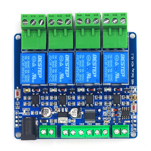Modbus RTU 4ウェイリレー出力5V 12V 4チャンネルスイッチ入力485通信TTLピンヘッダー通信 - Product Image 1