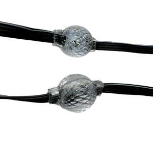 30 Pixels/Set <strong>23mm</strong> Addressable RGB 3D <strong>LED</strong> Pixel Ball Light DC12V WS2811 IC 2LEDs/0.48W IP68 Clear/Black Wire 3 Core XConnect - Product Image 2