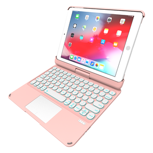 7 Colorful Backlit Retro <strong>Bluetooths</strong> Wireless <strong>Keyboard</strong> for Ipad 10.2 Inch - Product Image 1