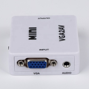 迷你风格VGA到AV白色转换器自动检测和转换电脑输入图像到NTSC PAL - Product Image 3
