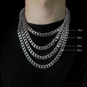 7mm 18k sarı altın küba zinciri Miami küba bağlantı zincirleri paslanmaz çelik gümüş zincir erkekler ve kadınlar fabrika toptan PVD kaplama - Product Image 4