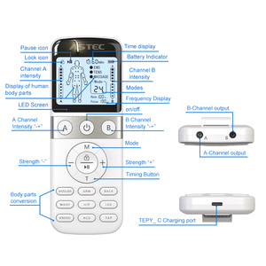 Pulso electrónico TENS EMS Masaje Relajar los músculos Aliviar el dolor articular Máquina TENS
