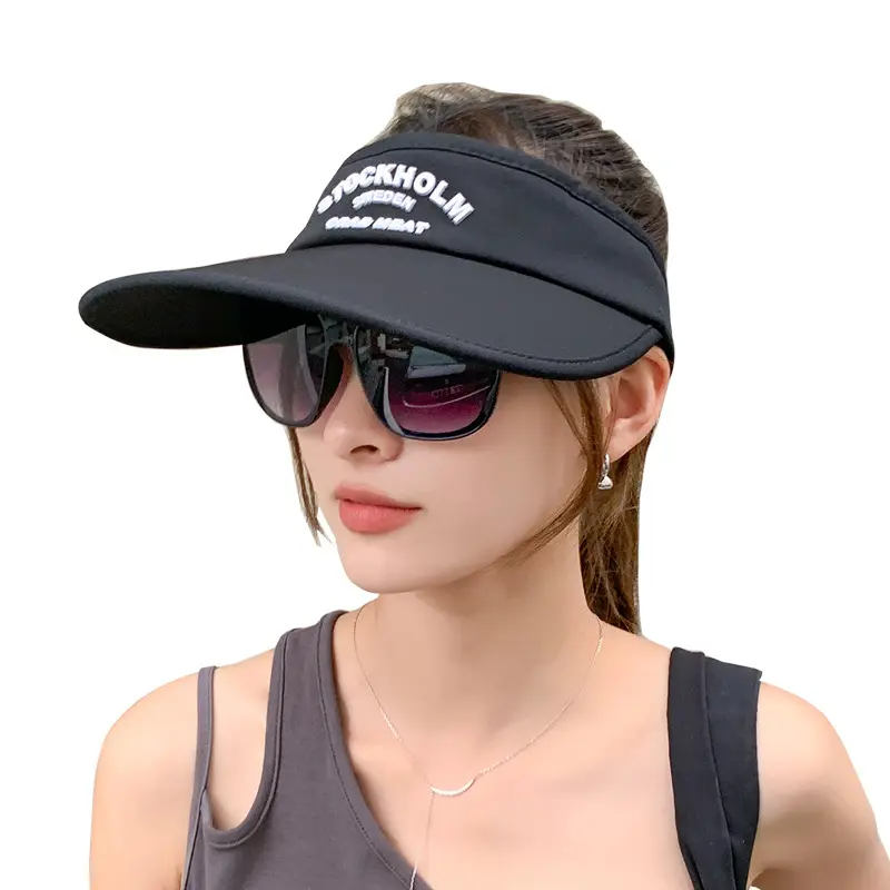 Large-Brimmed Sunglasses with Visor Hat for Women New Summer Outdoor Korean Version Versatile Sunshade Emp for Casual Use