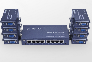 Extensor de vídeo vga com 8 portas, sensor de áudio e vídeo vga sobre utp divisor 1x8 350mhz 1600x1200
