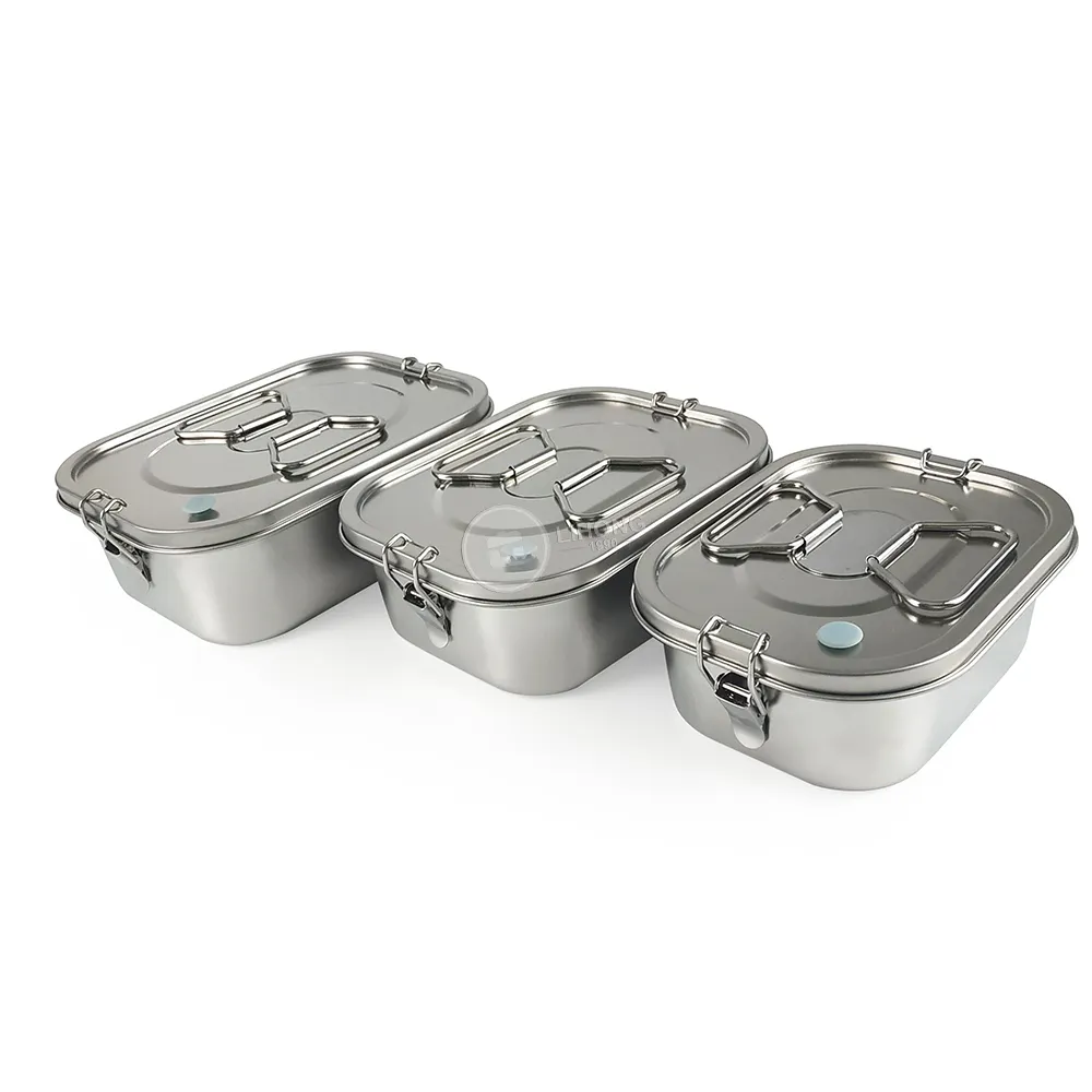 SUS304 In acciaio inox 2/3 scomparti contenitore di alimento rettangolo tiffin pranzo contenitori per alimenti per i bambini