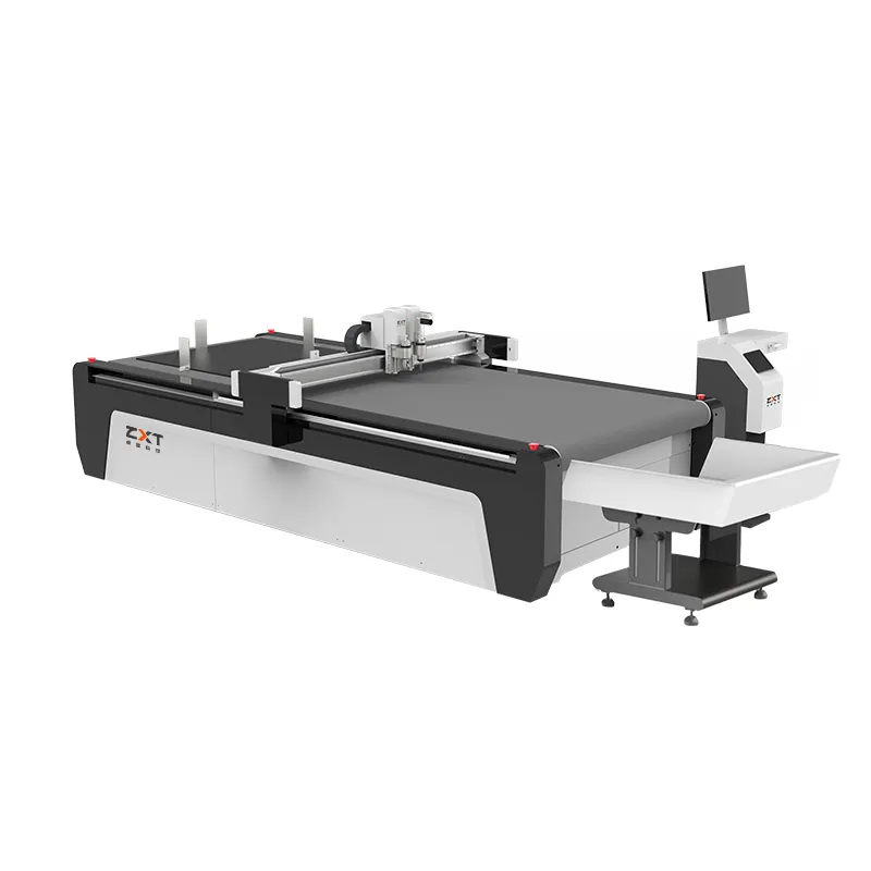 ZXT Auto Feeding CCD Camera Digital Vibrating Knife PVC Plastic Sheet Film Tarpaulin Cutting Machine Precio