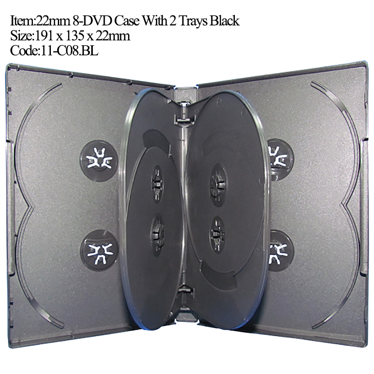 C08 : 22 mm Boîtier 8 DVD Noir