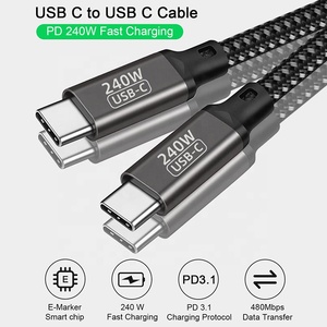 Emark 240W PD Type-C Cable 480Mbps PD3.1 PD Fast Charging Data Transfer Nylon USB C to USB C Cable for Phone Tablet Laptop - Product Image 2