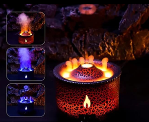 300ml Quiet Aroma therapy Mist Flame Luftbe feuchter Diffusor mit ätherischen Ölen und Flame Night Light Remote Control Timer - Product Image 1