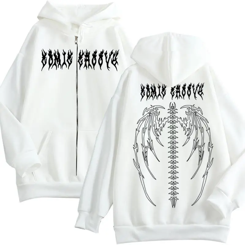 Meisjes Retro Gothic Oversized Kap Punk Anime Print Kleding Hip-Hop High Street Sweatshirts Streetwear Harajuku Hoodie Tops