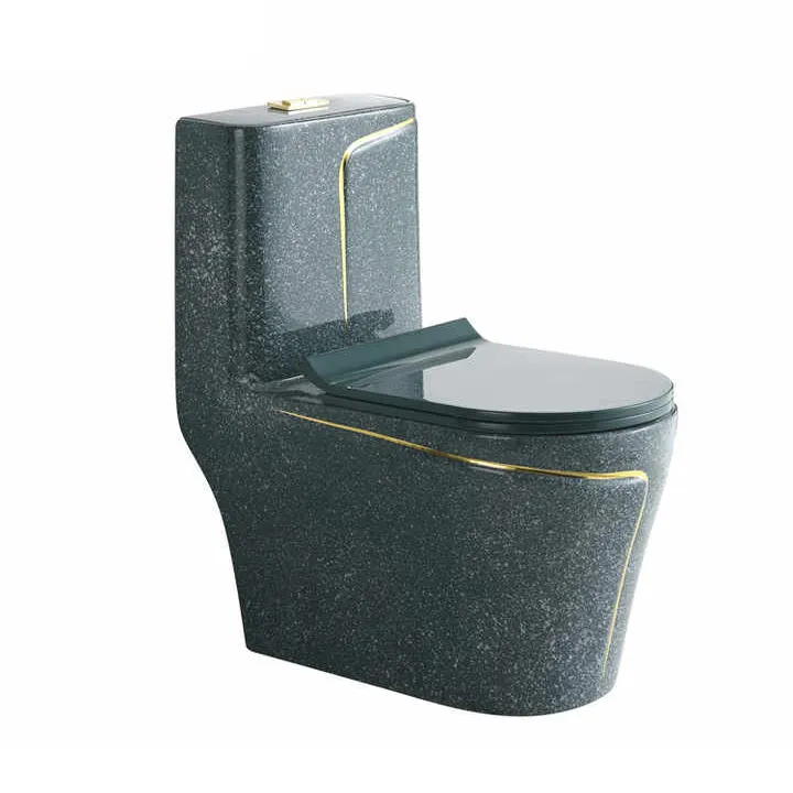 Hochwertige moderne Keramik-Schneeflocken grüne einteilige verlängerte japanische Toilette WC Badezimmer-Toilette für Hotel und Villa