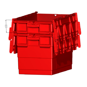 Contenedor de distribución de gran tamaño con tapa con bisagras Contenedores de almacenamiento Contenedor de plástico apilable con tapa adjunta de plástico grande - Product Image 5
