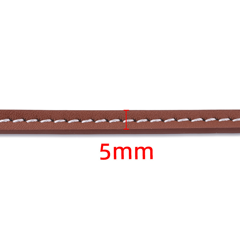 Brown leather cord, 5mm, 1 meter strip