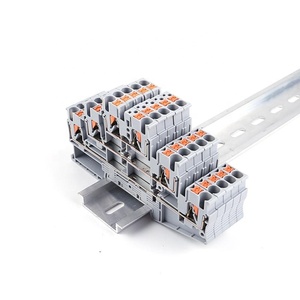PT2.5-3L 24-12 AWG Electrical 2.5mm Third Layer Three Level <strong>Spring</strong> Cgae <strong>Push</strong>-in <strong>Spring</strong> Din Rail <strong>Terminal</strong> <strong>Block</strong> - Product Image 1