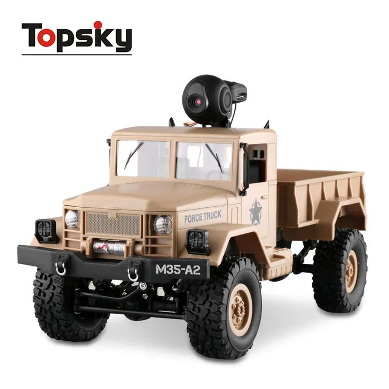 Orugas de los coches nuevos 2,4G 4WD escalada carga militar rc camión de juguete con cámara de vídeo