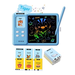 Nuovi giocattoli per l'apprendimento di leggere e scrivere schede flash parlanti con lavagna da disegno LCD doodle tablet reading machine per bambini - Product Image 1