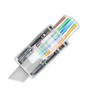UTP แจ็คผ่านผ่านระบบ RJ45 3U โมดูลาร์เครือข่าย CAT5 8P8C ขั้วต่อ EZ LAN ชุบทอง - Product Image 4