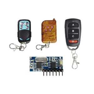 RF 433 Mhz transmisor 4 botones control remoto y módulo de circuito receptor kit fijo ev1527 decodificación código de aprendizaje 4CH salida - Product Image 1