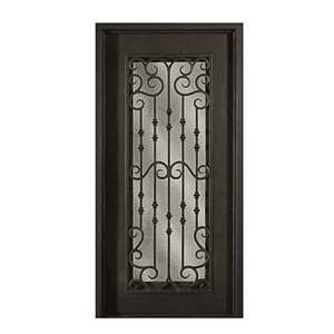 シンプルなデザインフラット錬鉄ガラスエントリードアシングルダブル外装鉄フロントドア - Product Image 3