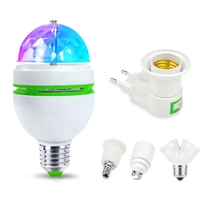E27 dönen Strobe ampuller çok değişen renk kristal sahne parti işıkları disko lamba 85-265V RGB 3W LED disko ışığı ampul - Product Image 6