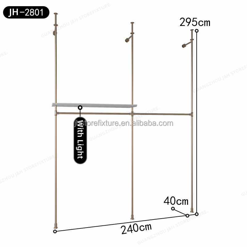 Con LED brillante oro + blanco L240 * W40 * H295CM