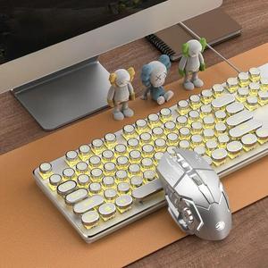 104 <strong>Keys</strong> High End Retro Punk Style Wired Gaming and Office Mechanical with Metal Keycaps <strong>Keyboard</strong> and Mouse Combo - Product Image 4