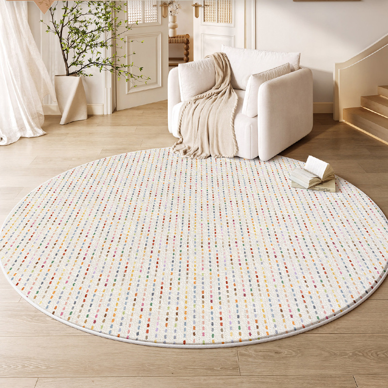 S-type faux cashmere - rainbow polka dot round