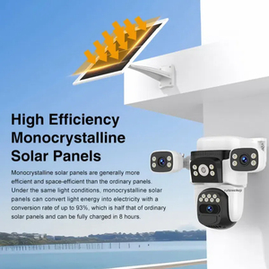O-kam 360 PTZ IP CCTV Cámara bala solar inalámbrica 15MP 6K HD 3 lentes 4G Tarjeta SIM Visión nocturna para Seguridad de vigilancia al aire libre - Product Image 4