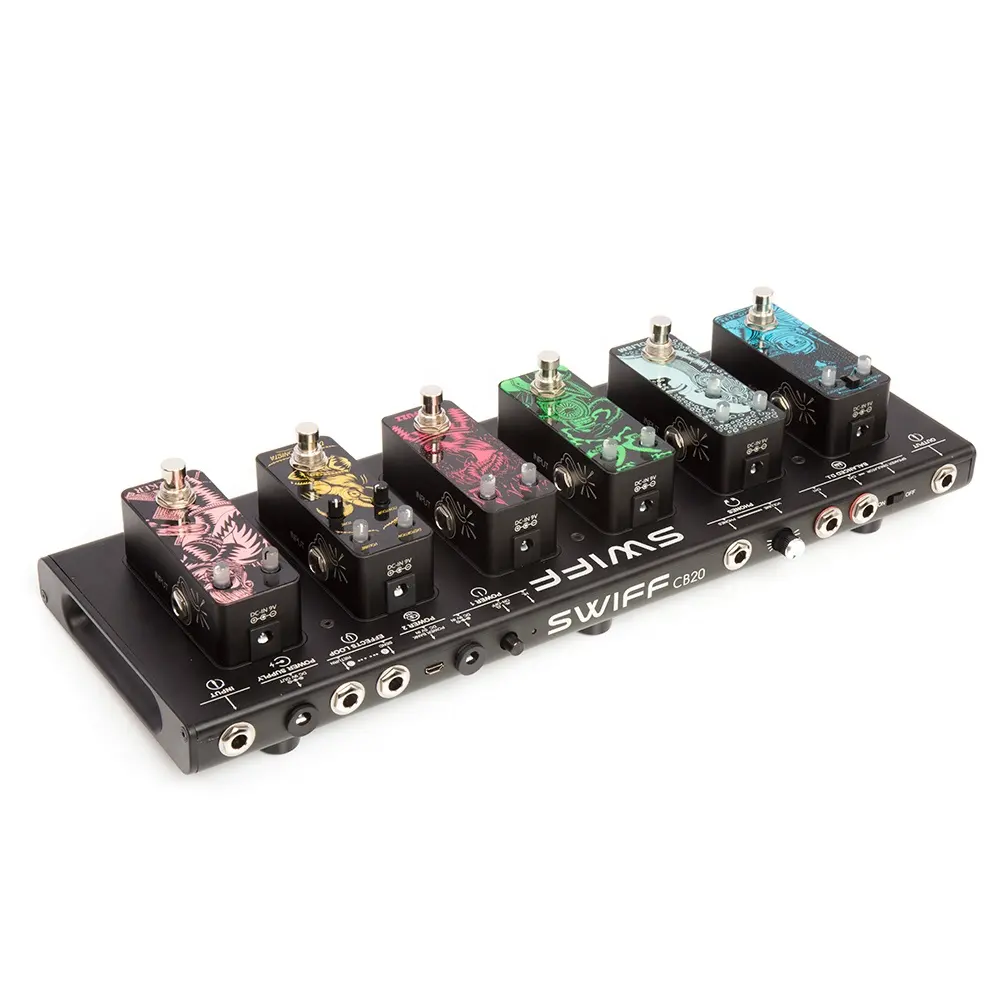 Sistema pedalboard para guitarra, cabo sem fio e conexão magnética, efeitos de pedal de guitarra